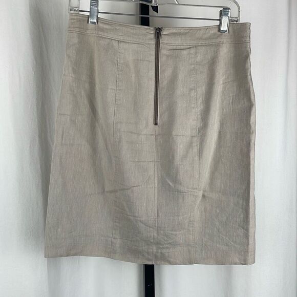 Ann Taylor Linen Blend Pencil Straight Skirt Light Tan 6 - Picture 9 of 9